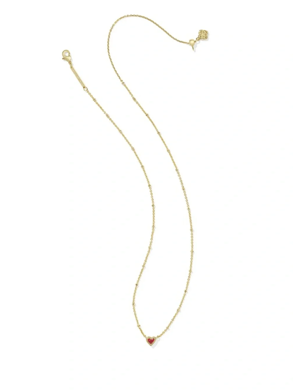 Kendra Scott Mini Ari Red Heart Gold Necklace